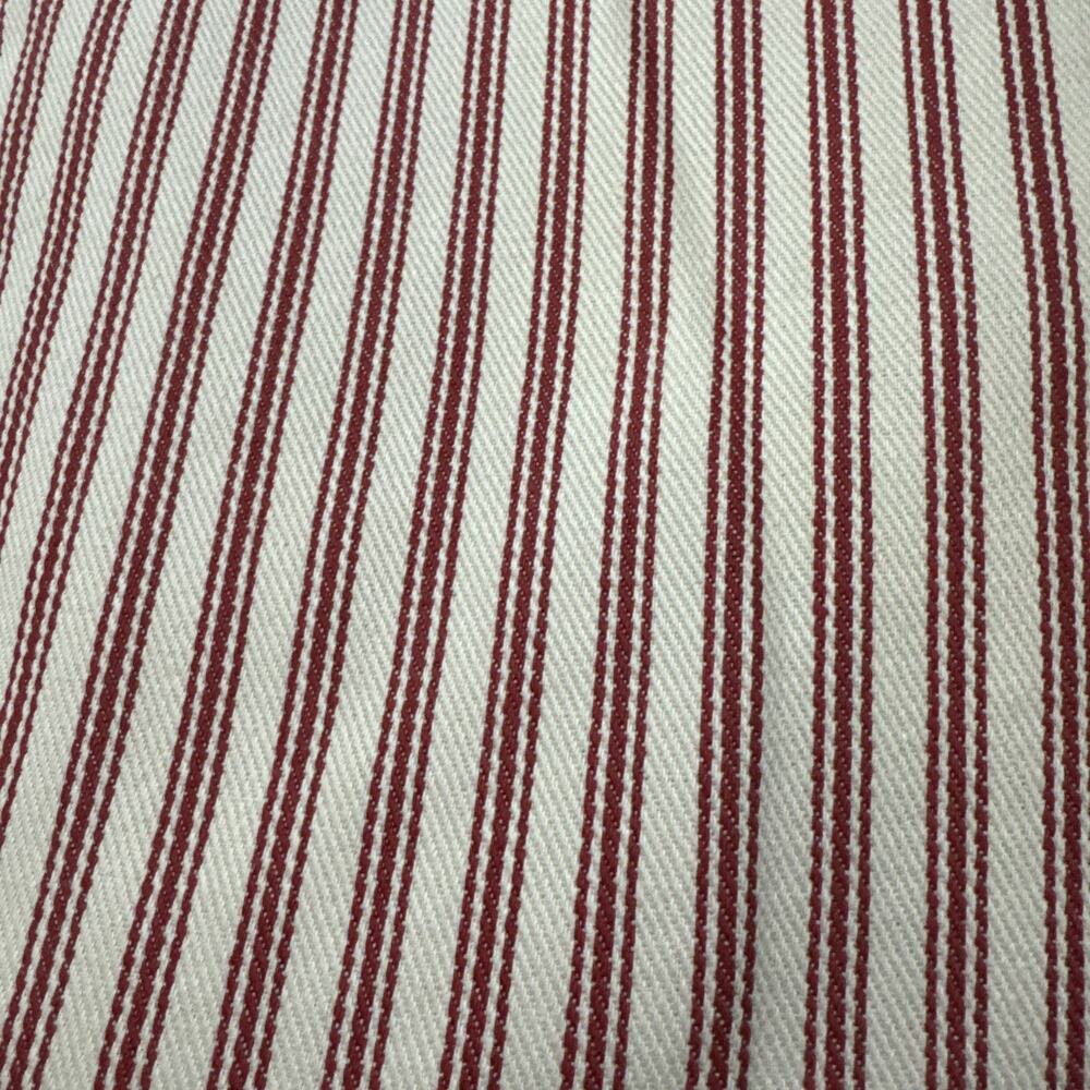 Pottery Barn Red/Cream Ticking Stripe Small Sofa Tailored Adjust SlipCover New  - Picture 2 of 16